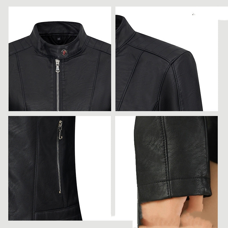 Women's Leather Jacket Locomotive Style Leather Coat Leather Jacket - Axiom Emirates - axiomemirates