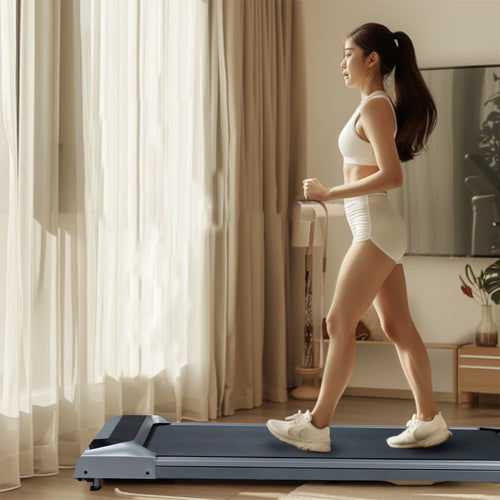 2.5HP Under Desk Treadmill, Portable Walking Pad For Home & Office, Compact Running  Walking Machine With Remote Control, LED Display, Silver - Axiomtech